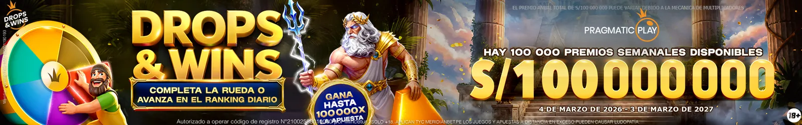 Cartel de una promoción de casino con la leyenda legal impresa al pie.