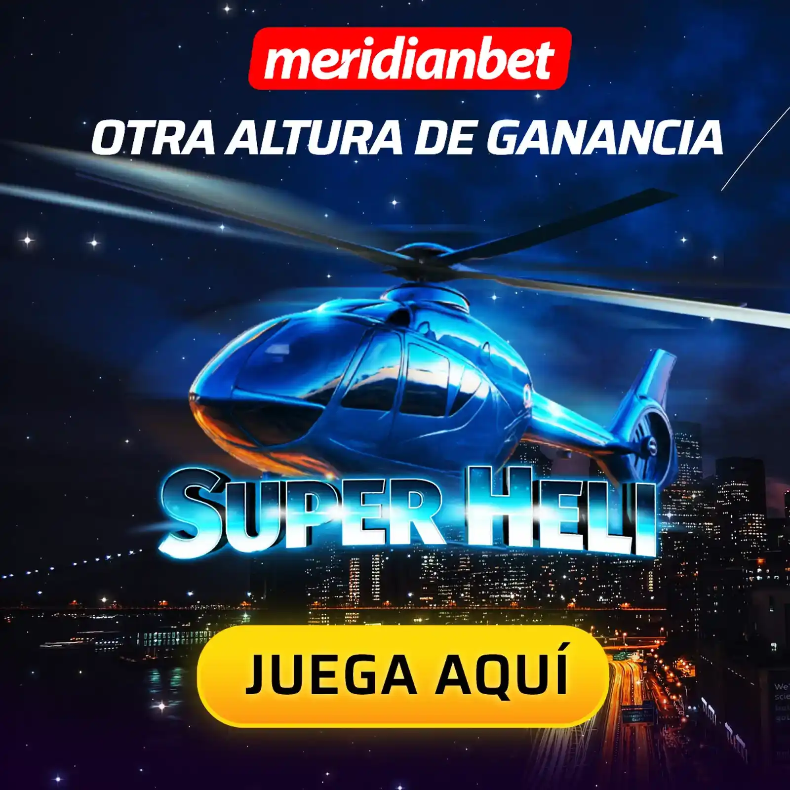 Cartel cuadrado de un juego de casino con botón de llamada a la acción.